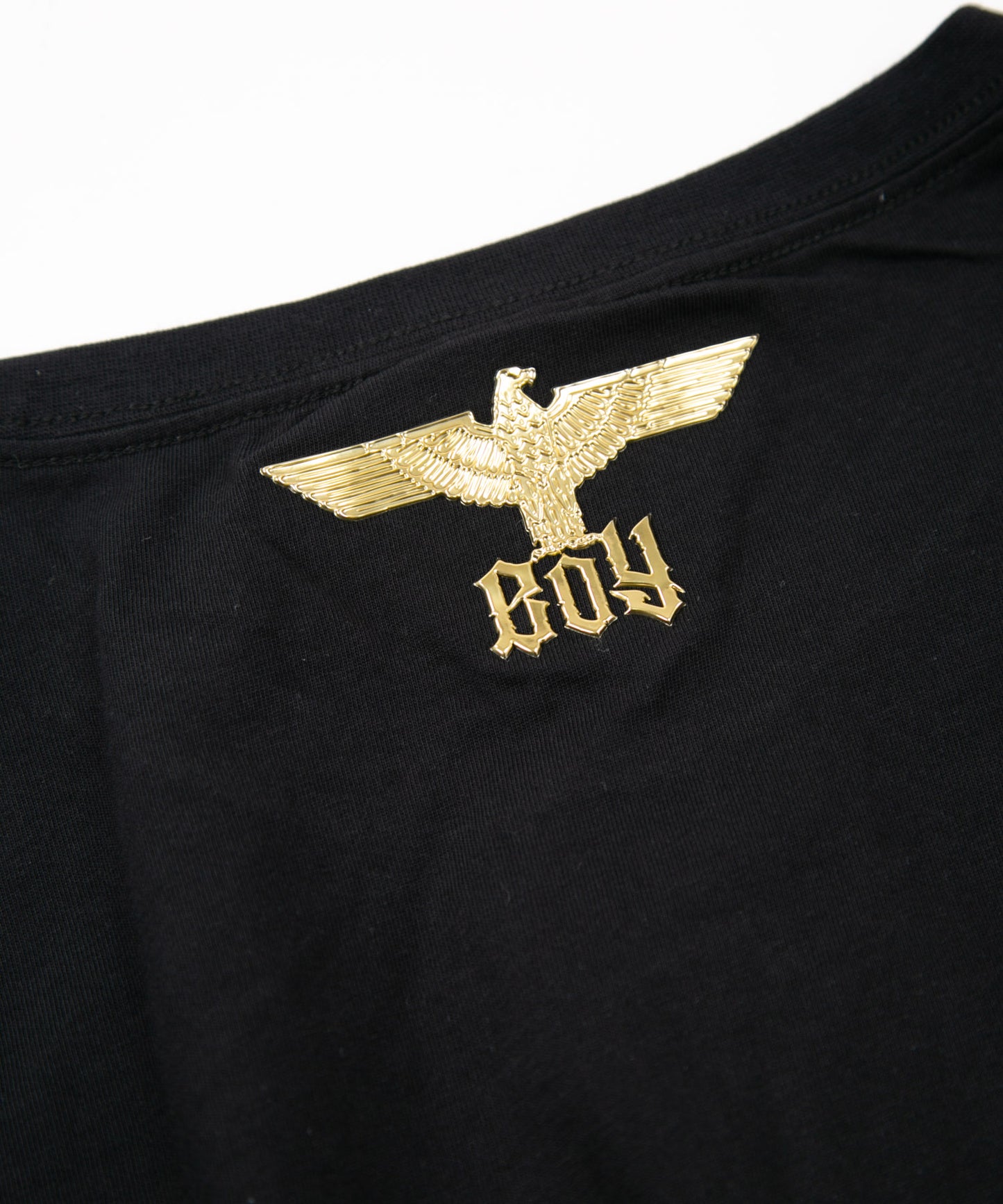 RHINESTONE BIG EAGLE T-SHIRTS BLACK 【B222N0103502】