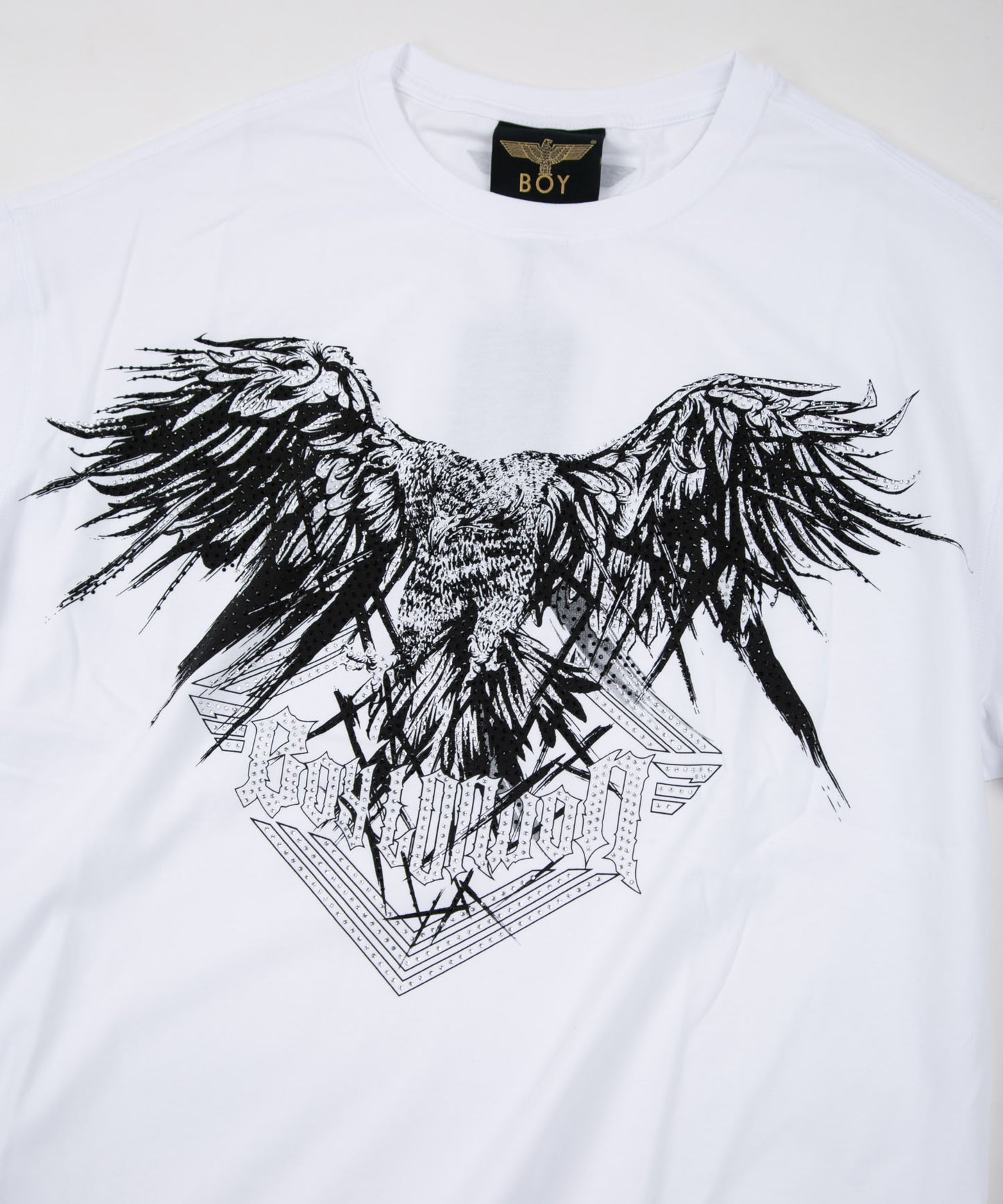 RHINESTONE BIG EAGLE T-SHIRTS WHITE 【B222N0103501】