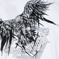 RHINESTONE BIG EAGLE T-SHIRTS WHITE 【B222N0103501】