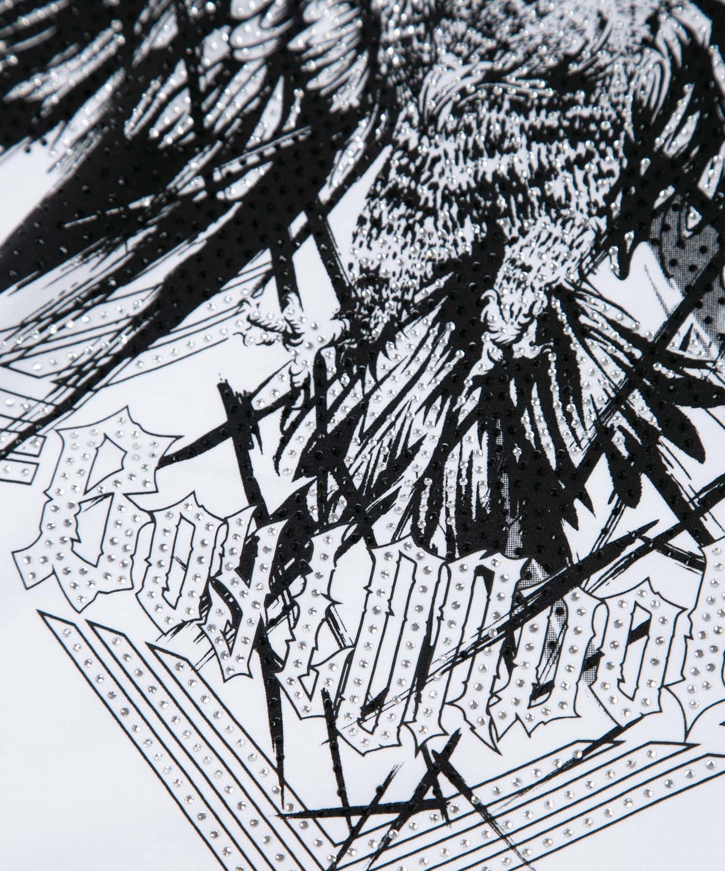 RHINESTONE BIG EAGLE T-SHIRTS WHITE 【B222N0103501】