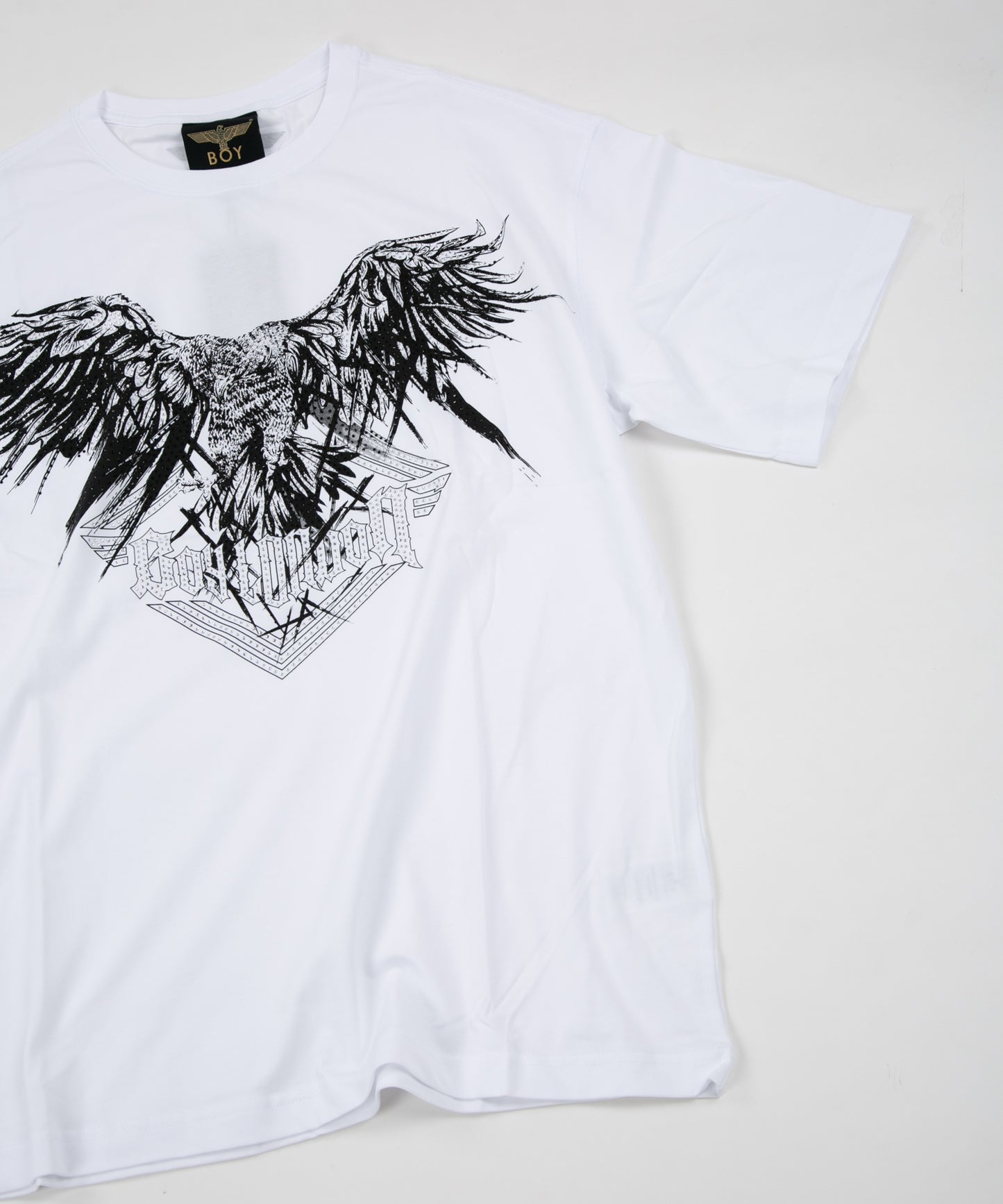 RHINESTONE BIG EAGLE T-SHIRTS WHITE 【B222N0103501】