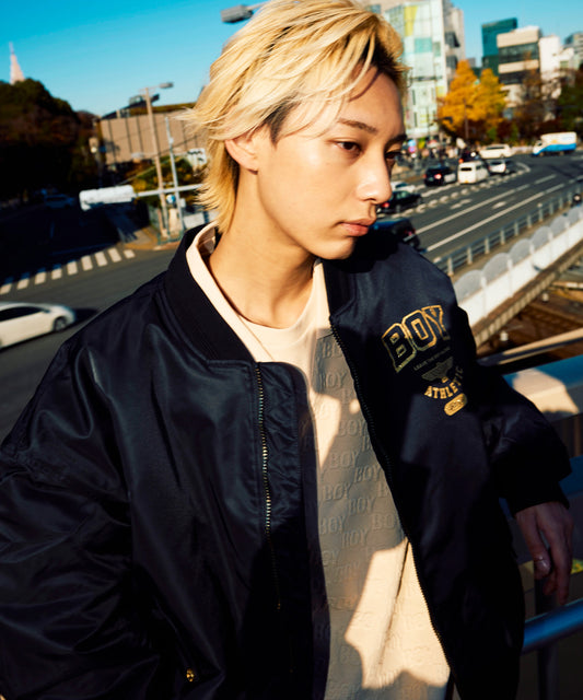 BOY MONOGRAM JACQUARD KNIT KHAKI【B234N0301211】