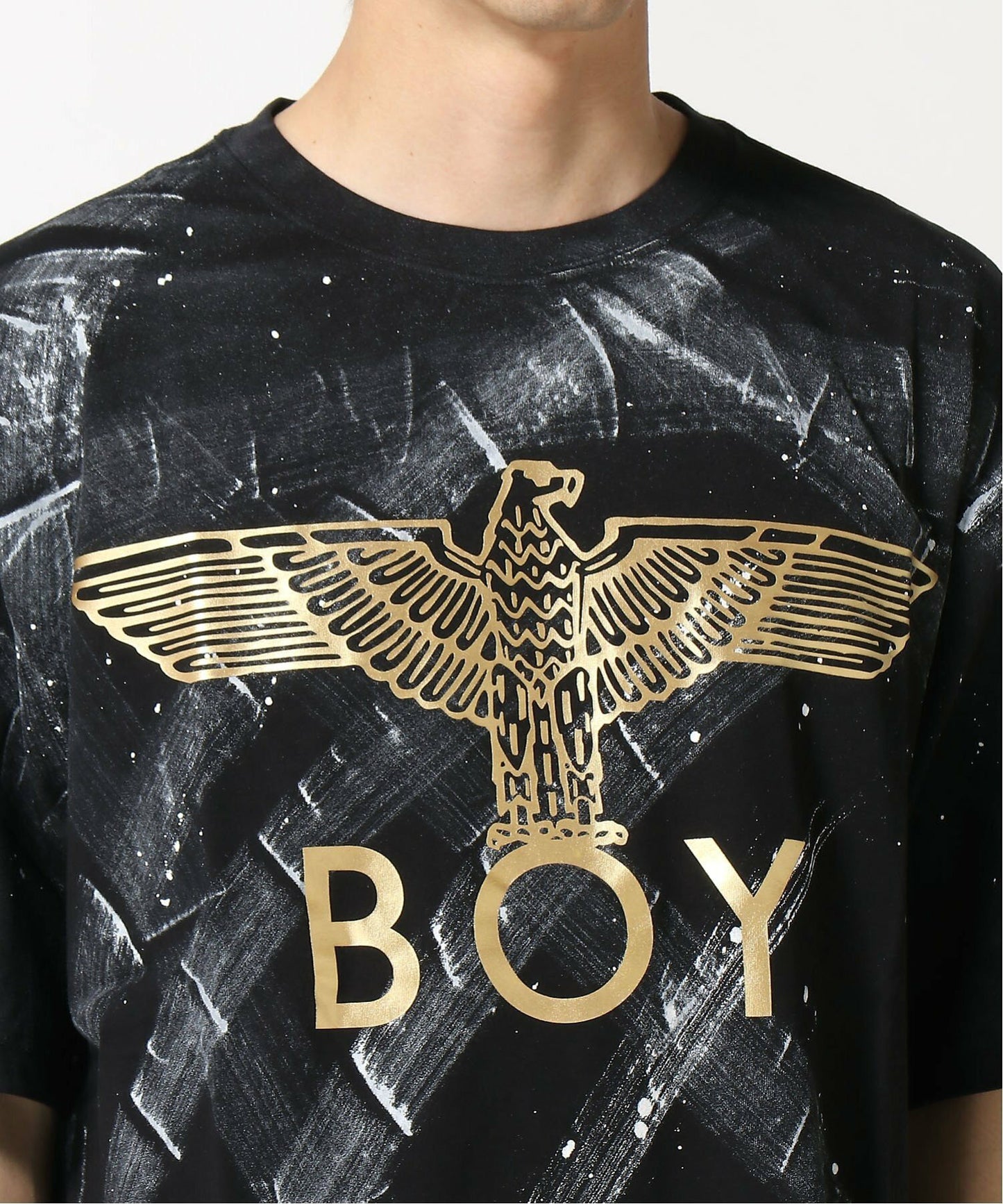 BRUSH PAINTED EAGLE TEE BLACK 【B221N0104302】