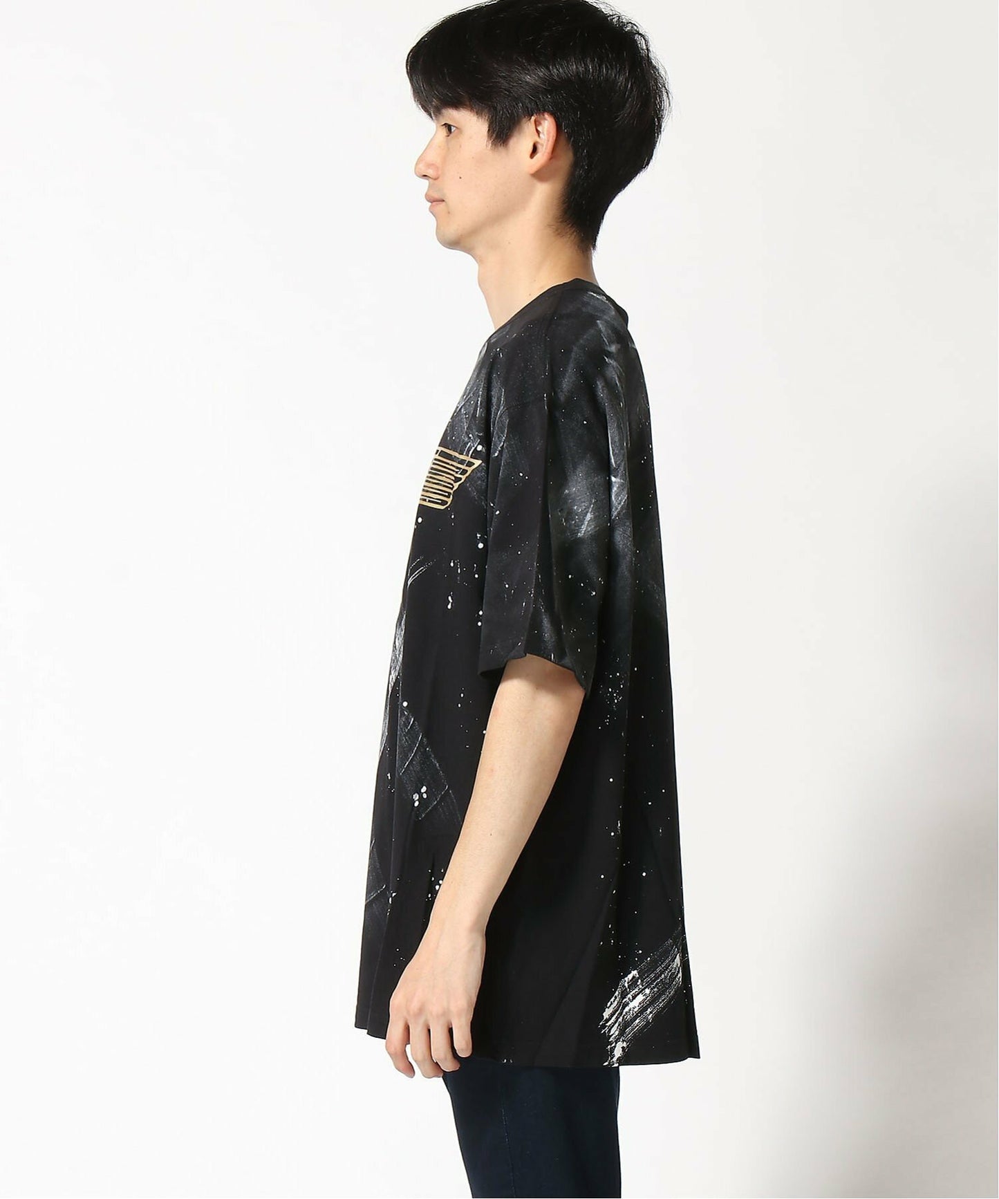 BRUSH PAINTED EAGLE TEE BLACK 【B221N0104302】