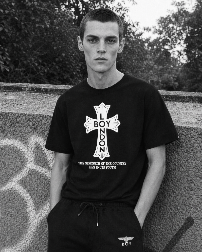 CROSS LOGO TEE BLACK×WHITE【AFJ-HRT00302】