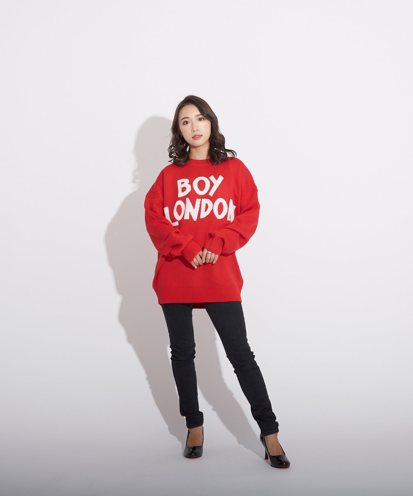 LOGO KNIT PULLOVER RED【B223N6000804】