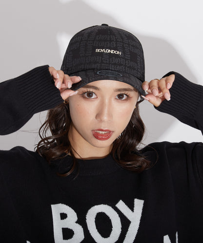 BOY LOGO PATTERNED CAP BLACK【B223N9000402】