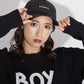 BOY LOGO PATTERNED CAP BLACK【B223N9000402】