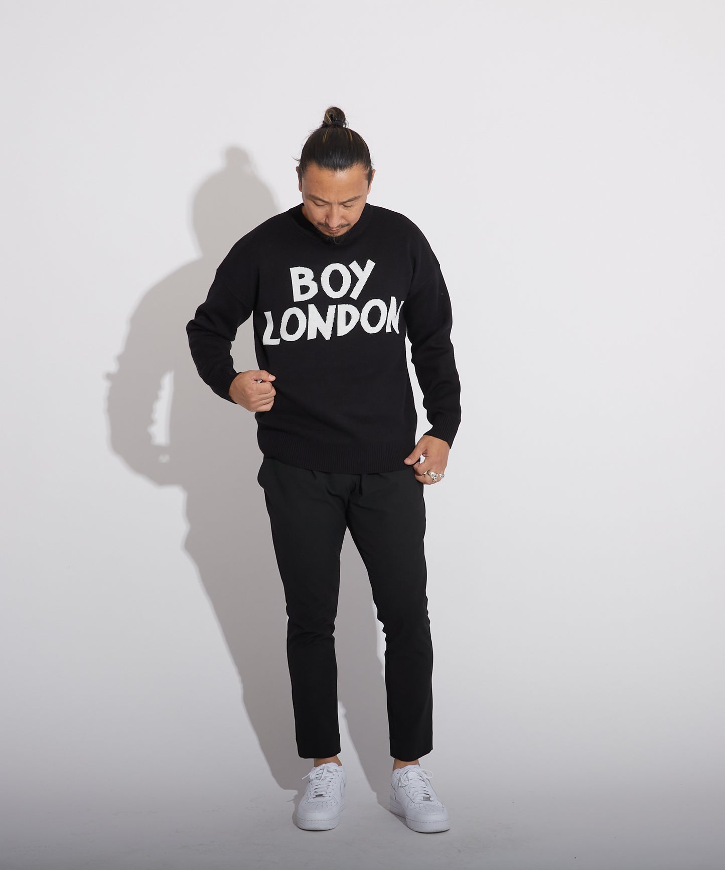 LOGO KNIT PULLOVER BLACK【B223N6000802】
