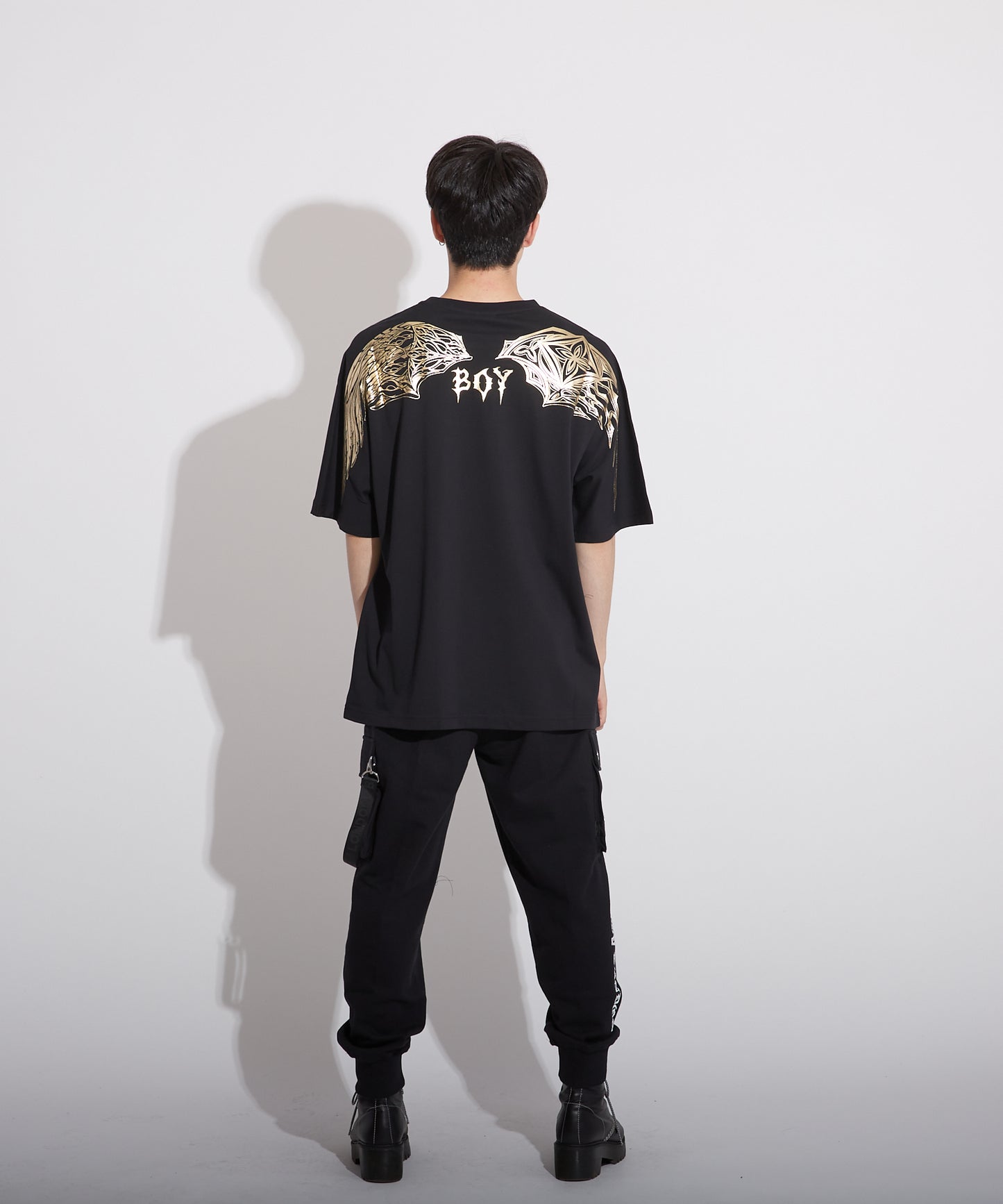 GLITTER EAGLE WIDE TEE BLACK【B223N0101102】