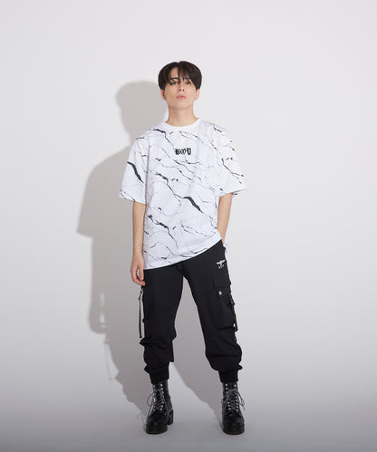 CRACKED PRINT TEE WHITE【B223N0102501】