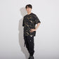 GOLDEN CRACKED PRINT TEE BLACK【B223N0100802】