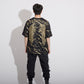 GOLDEN CRACKED PRINT TEE BLACK【B223N0100802】