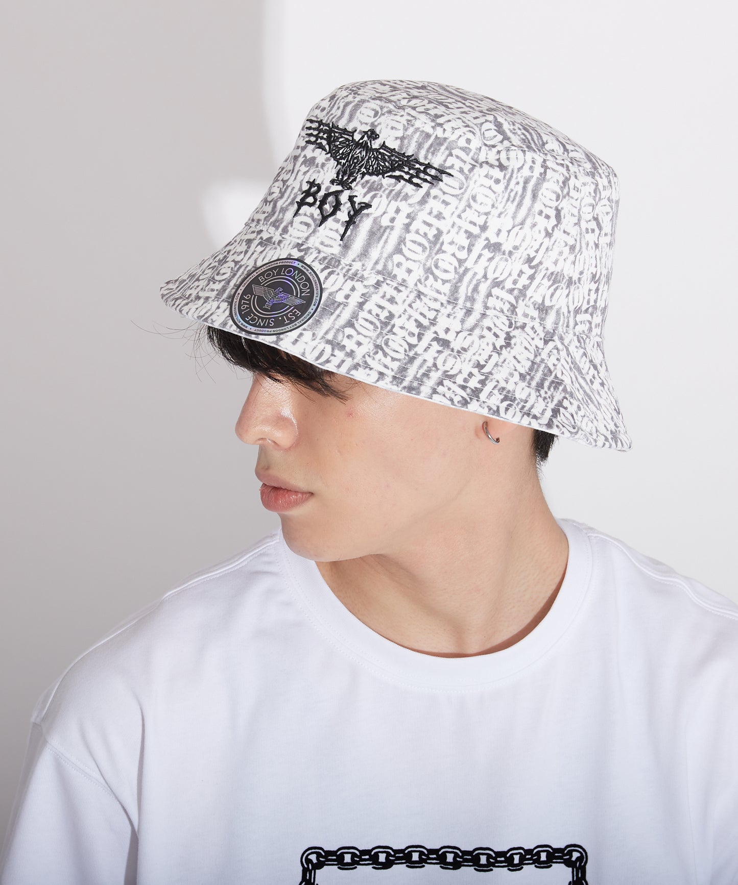 BOY LOGO REVERSIBLE BUCKET HAT WHITE【B223N9000201】