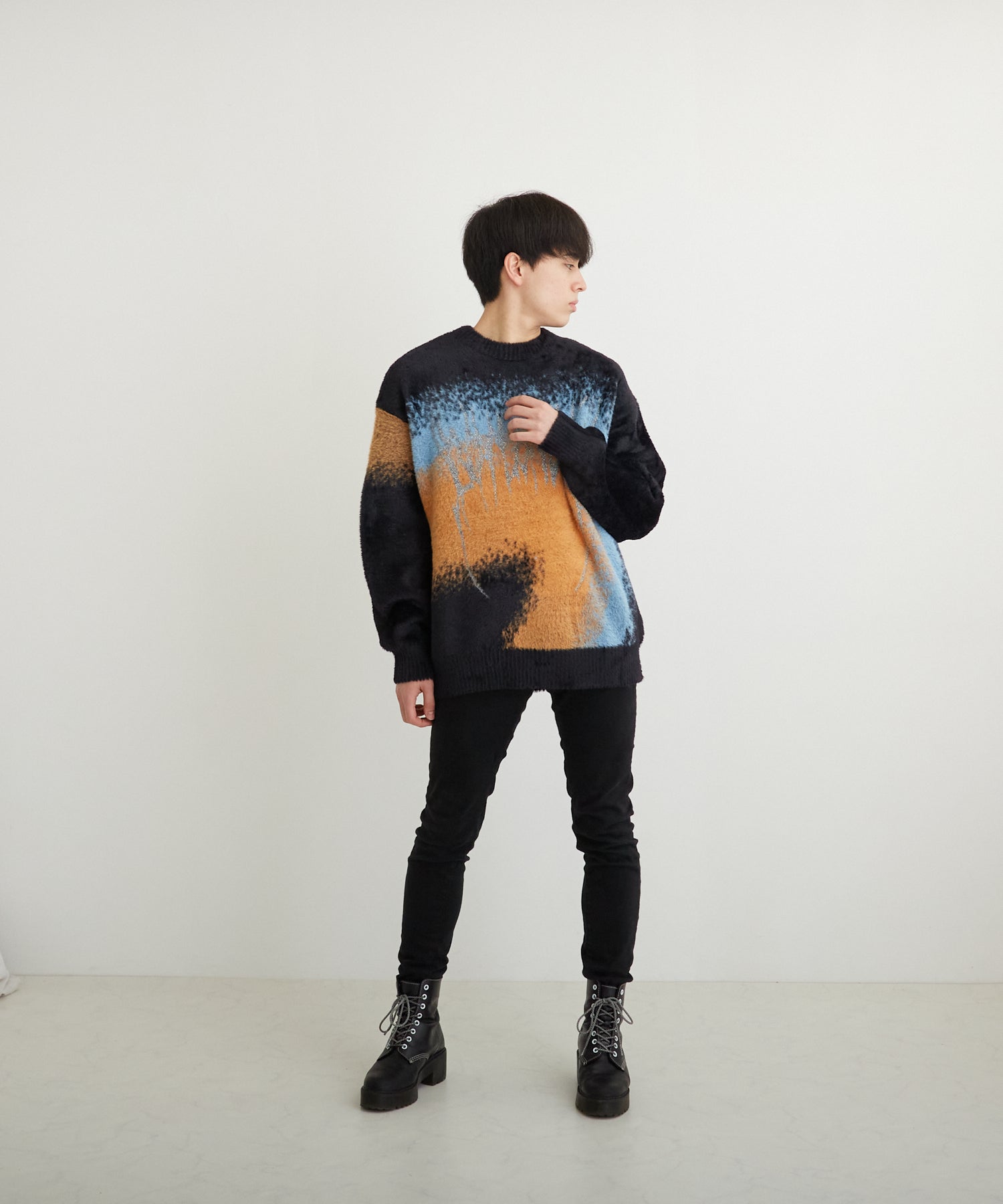 SHAGGY KNIT PULLOVER BLACK【B224N6000402】 – BOY LONDON