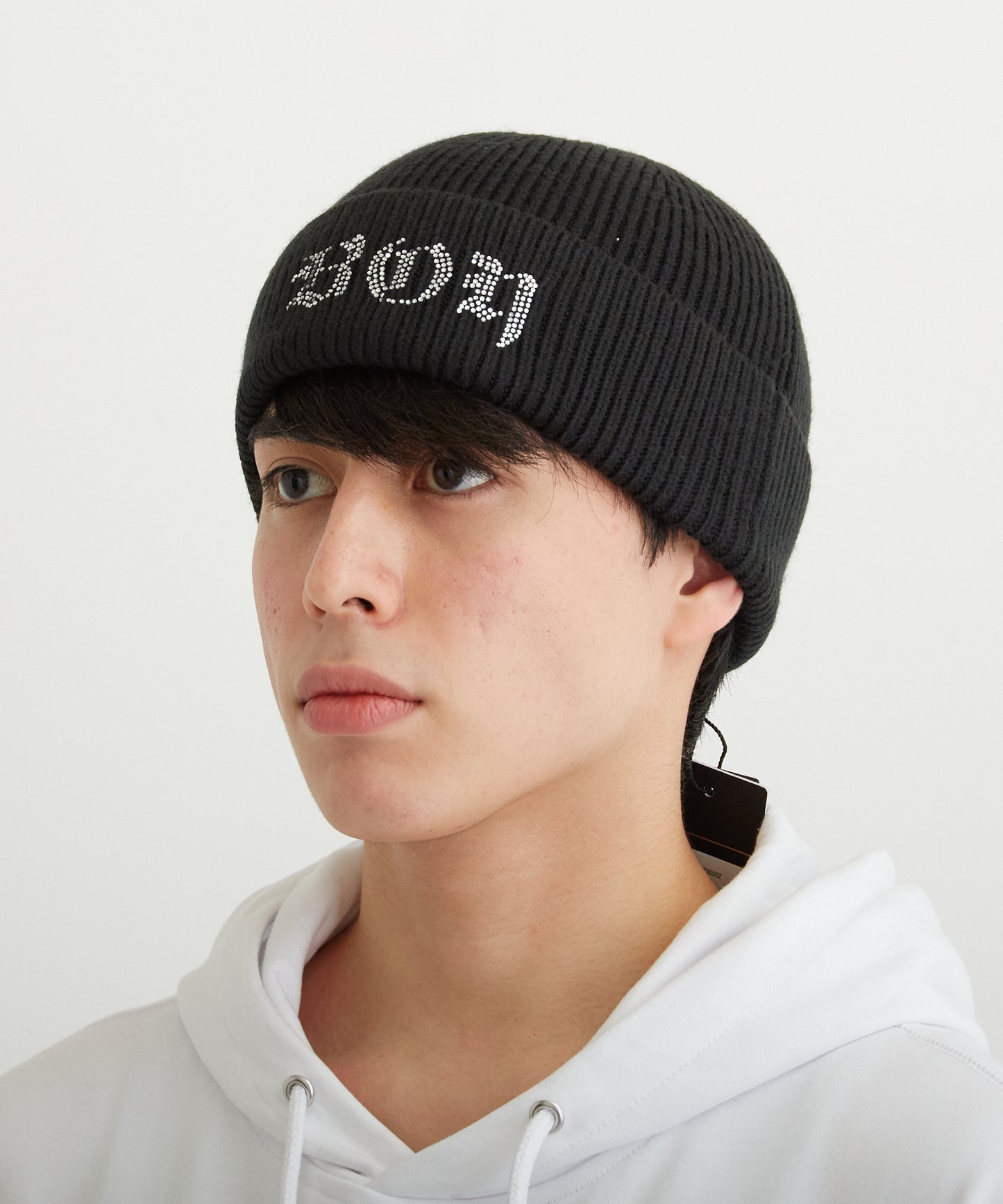 BOY RHINESTONE KNIT CAP BLACK【B224N9000512】