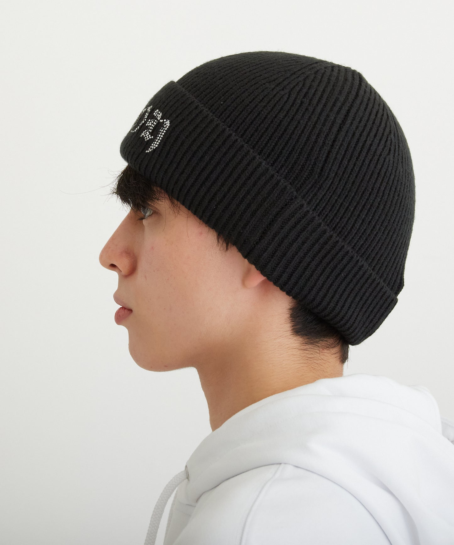 BOY RHINESTONE KNIT CAP BLACK【B224N9000512】