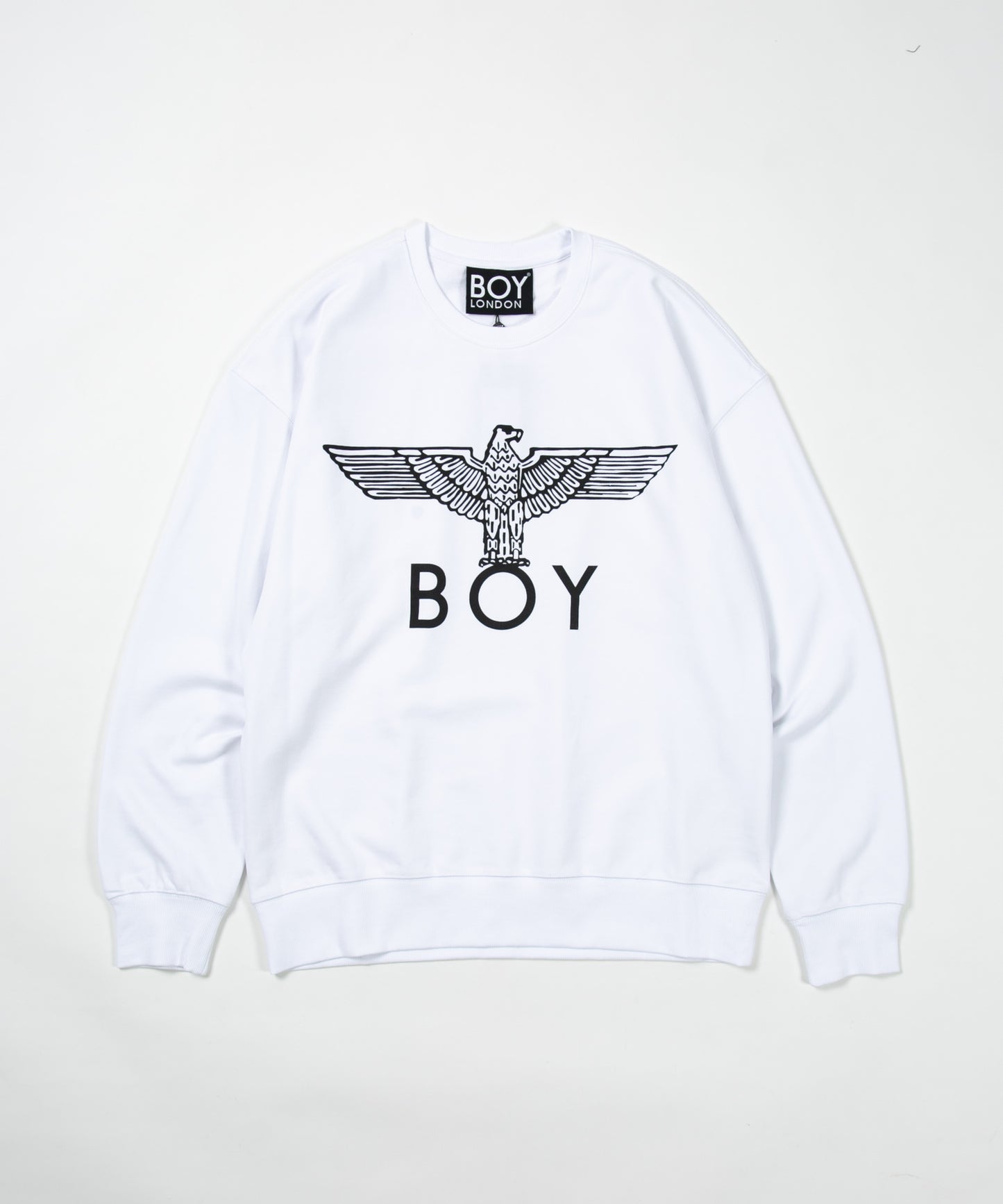CLASSIC EAGLE BOY CREWNECK SWEAT WHITE/BLACK【AFJ-2000-SWW01】