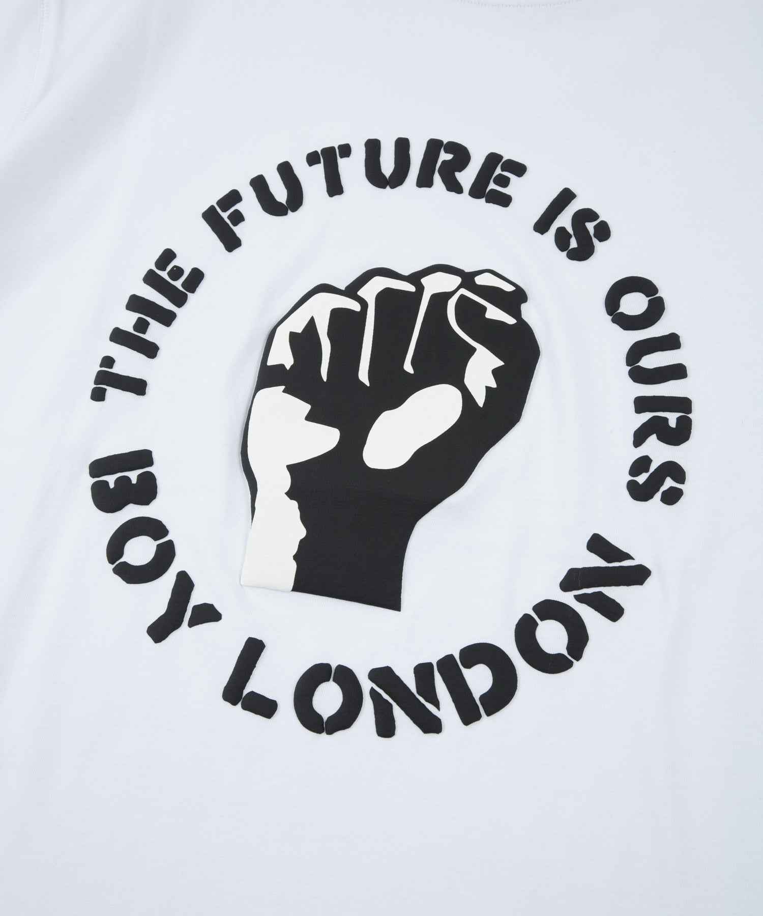 THE FUTURE IS OURS」 TEE WHITE【AFJ-T230301】 – BOY LONDON