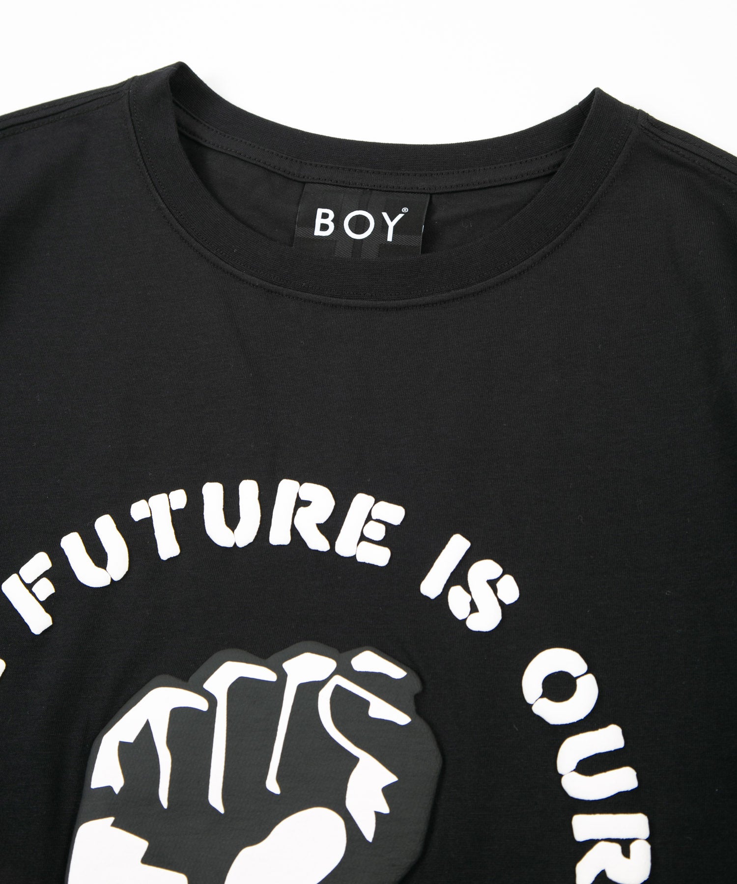 THE FUTURE IS OURS」 TEE BLACK【AFJ-T230302】 – BOY LONDON