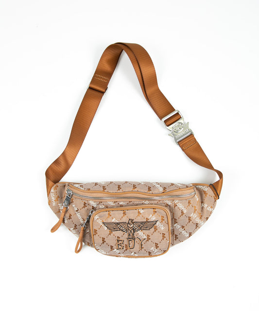 JACQUARD WAIST BAG BROWN【B224N8501208】