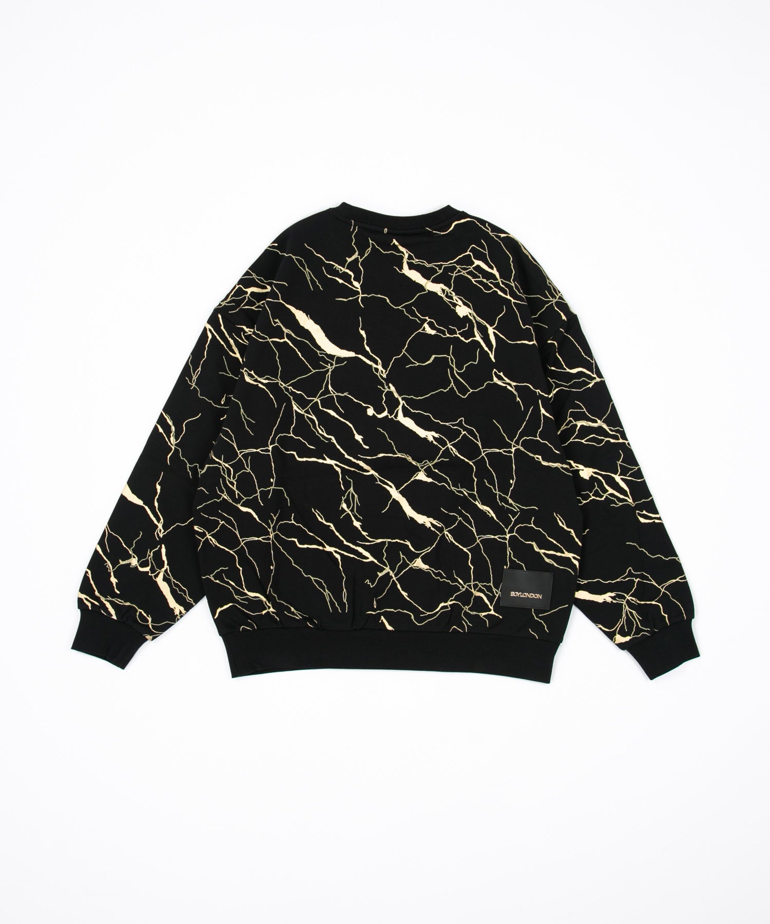 3D EMBROIDERY CRACKED PRINT SWEAT BLACK