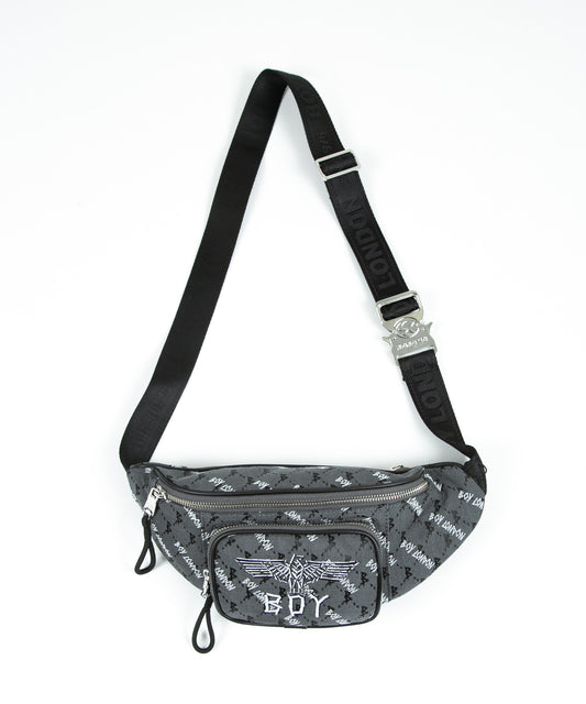 JACQUARD WAIST BAG BLACK【B224N8501202】