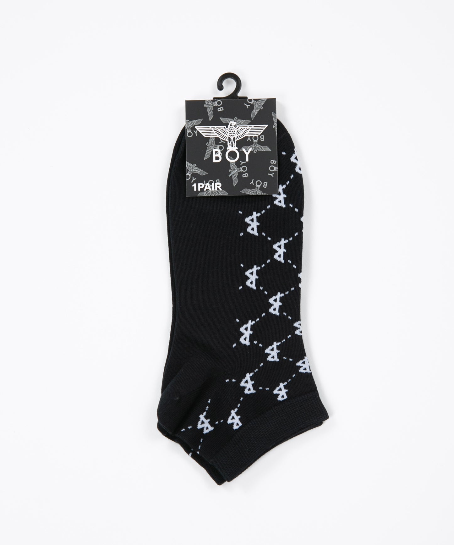 BOY PATTERNED SHORT SOCKS BLACK【B223N8300202】