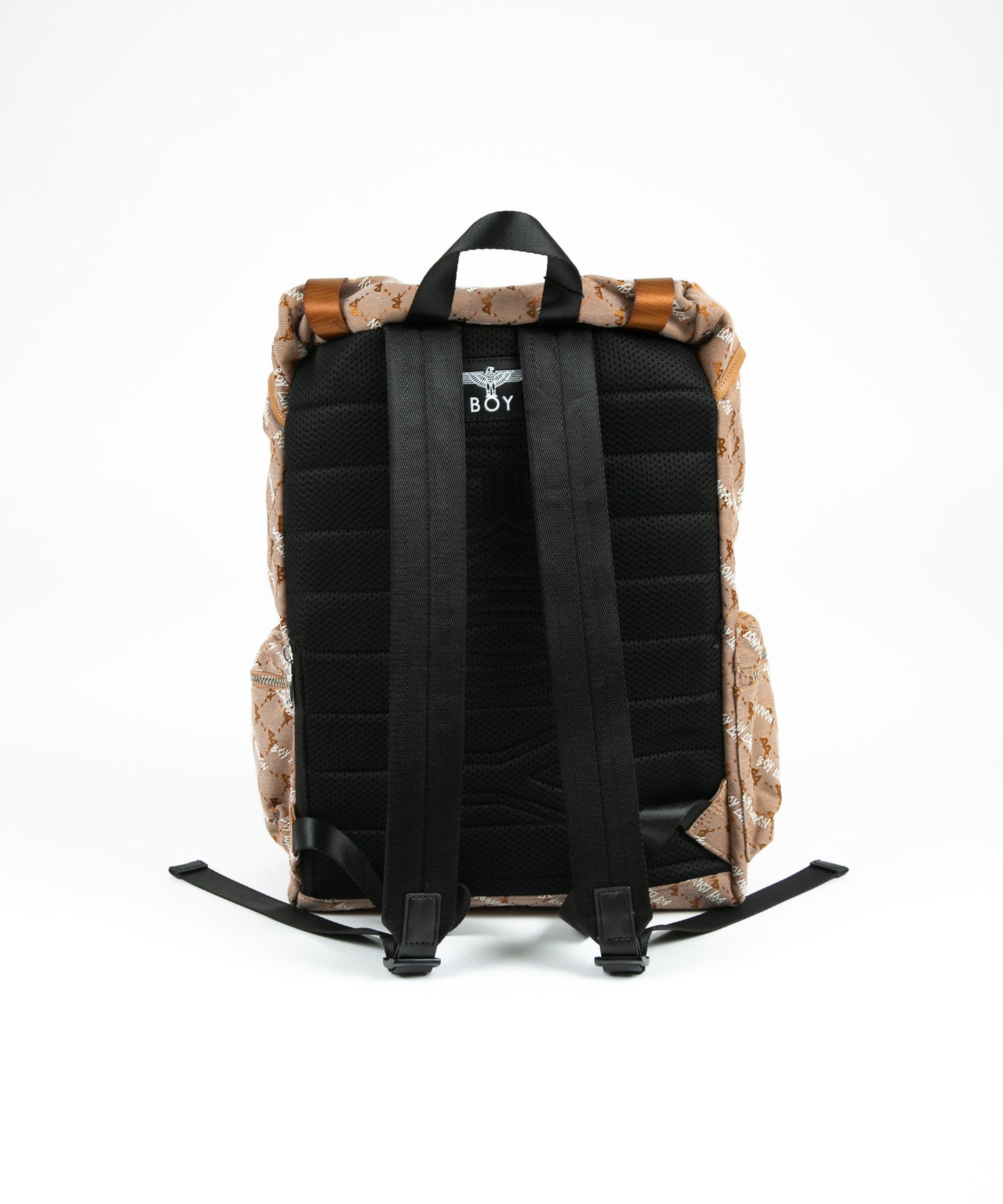 DOUBLE BUCKLE JACQUARD BACKPACK BROWN【B224N8501108】