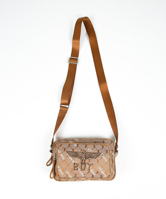 JACQUARD SQUARE SHOULDER BAG BROWN【B224N8500708】