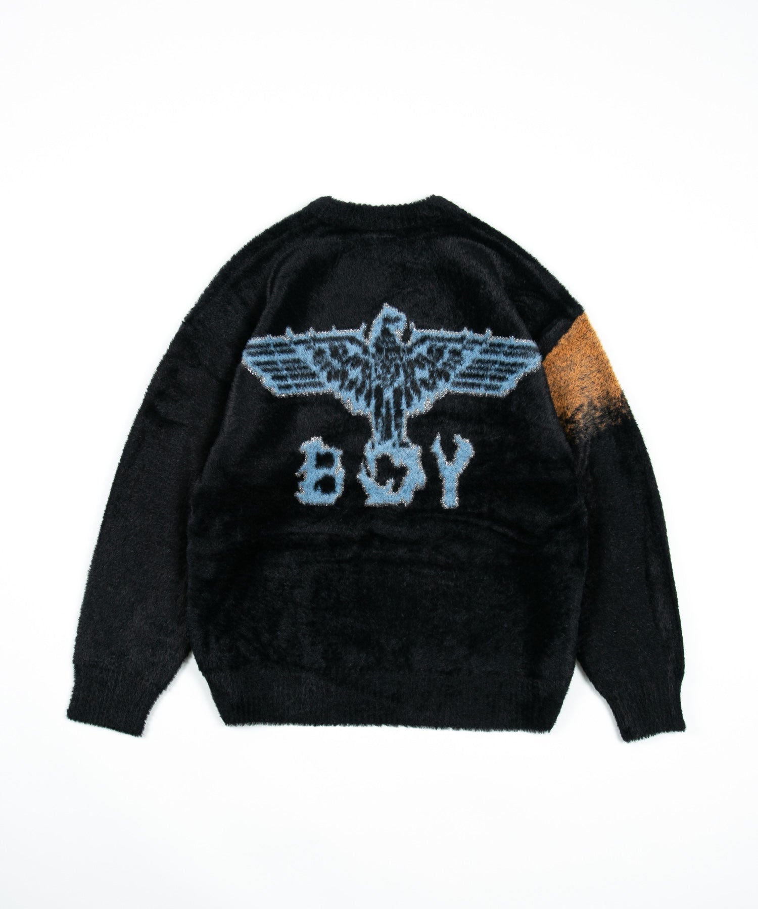 SHAGGY KNIT PULLOVER BLACK【B224N6000402】