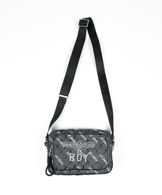 JACQUARD SQUARE SHOULDER BAG BLACK【B224N8500702】