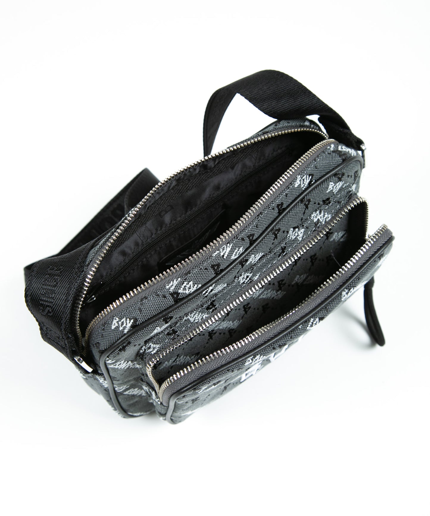 JACQUARD SQUARE SHOULDER BAG BLACK【B224N8500702】