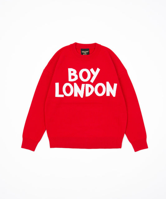 LOGO KNIT PULLOVER RED【B223N6000804】