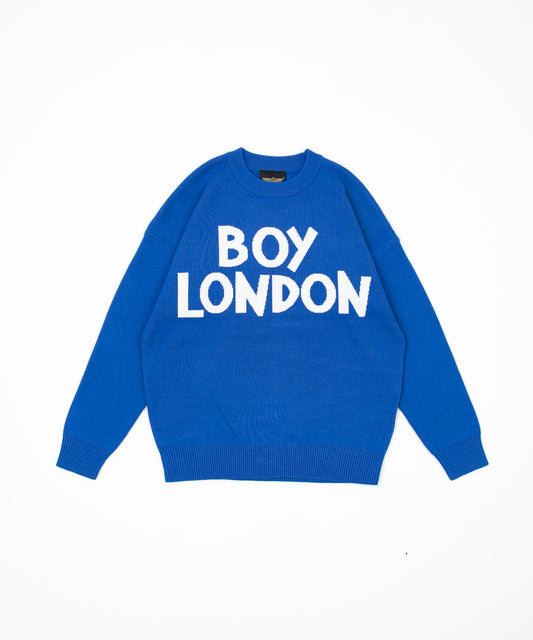 LOGO KNIT PULLOVER BLUE【B223N6000806】