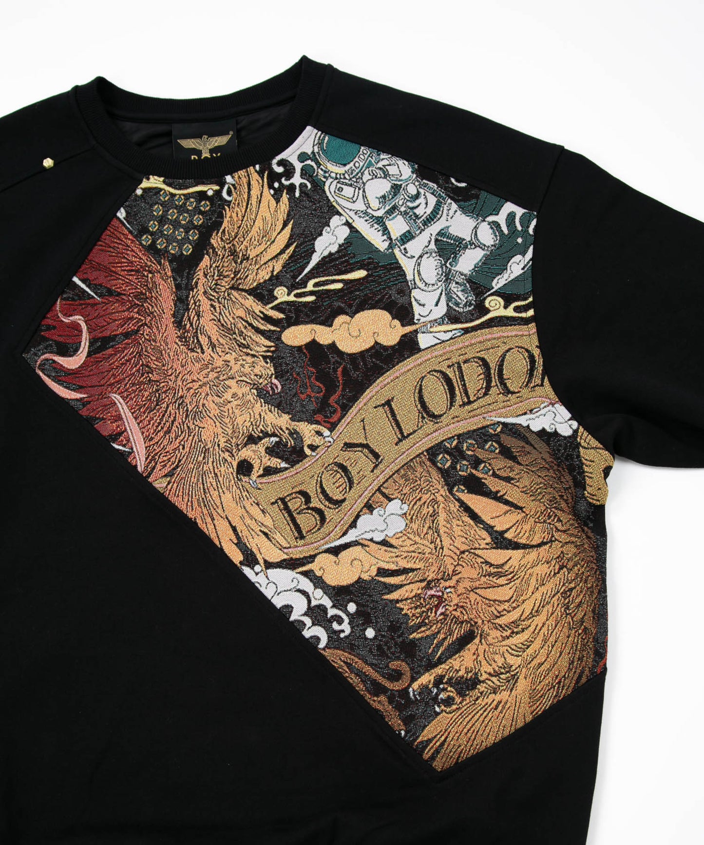 JACQUARD&EMBROIDERY SWEAT BLACK【B223N0370002】