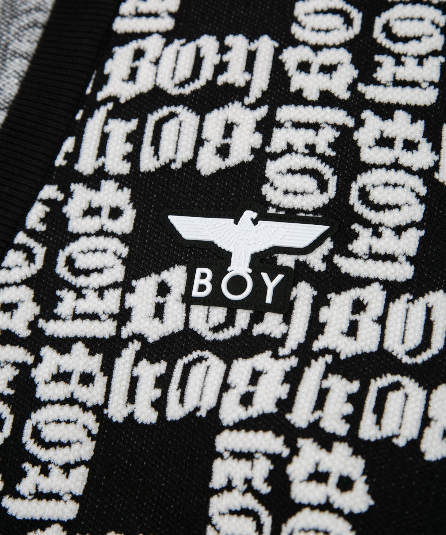 BOY LOGO PATTERNED KNIT CARDIGAN BLACK【B223N6400202】 – BOY LONDON