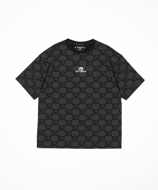 BOY LOGO PATTERNED TEE BLACK【B223N0101002】