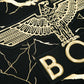 3D EMBROIDERY CRACKED PRINT SWEAT BLACK【B223N0300302】