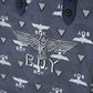 EAGLE PATTERNED SQUARE SHOULDER BAG NAVY【B223N8500816】
