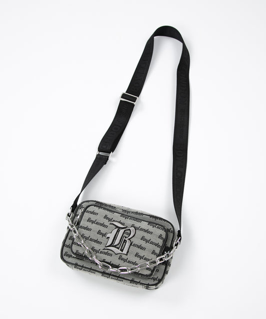 CHAIN DESIGN SHOULDER BAG GREY【B223N8500303】