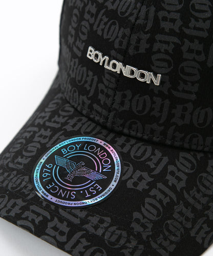 BOY LOGO PATTERNED CAP BLACK【B223N9000402】