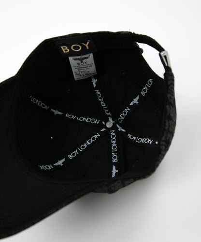 BOY LOGO PATTERNED CAP BLACK【B223N9000402】